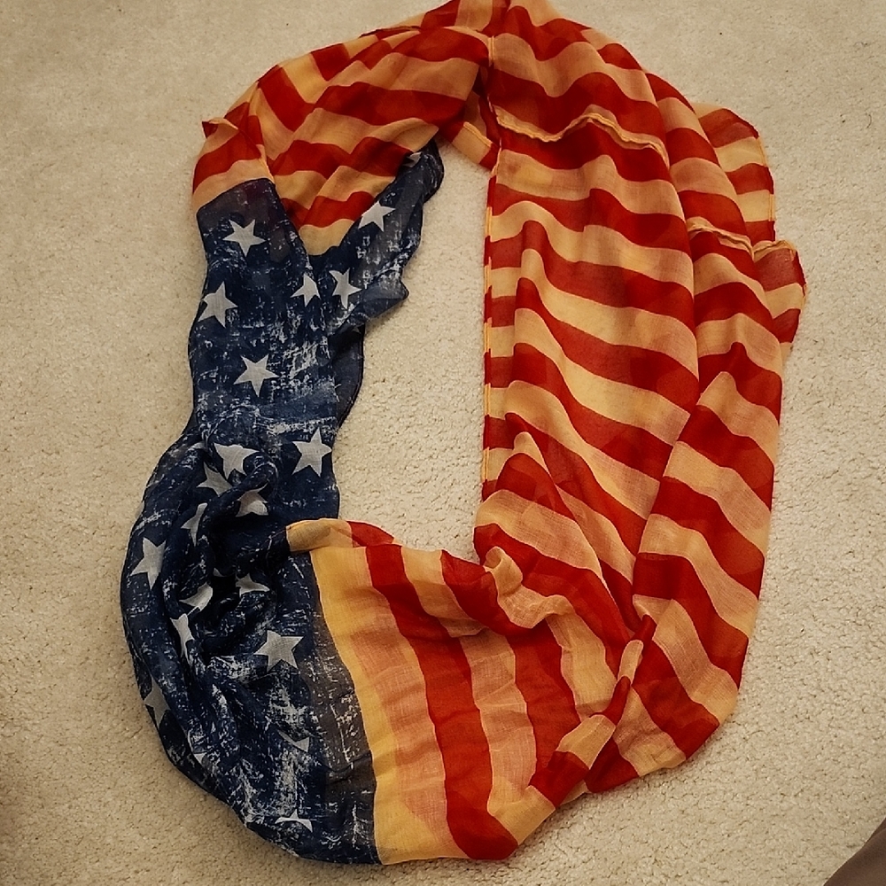 American Flag Scarf. Infinity Scarf. Lightweight. LET'S GO, USA!